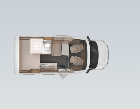 Grundriss VW BULLI  - KNAUS TOURER VAN 500 MQ VANSATION mit Automatikgetriebe uvm.