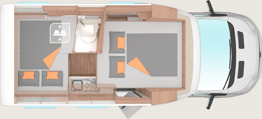 Grundriss Weinsberg X-CURSION VAN 500 MQ EDITION [PEPPER]