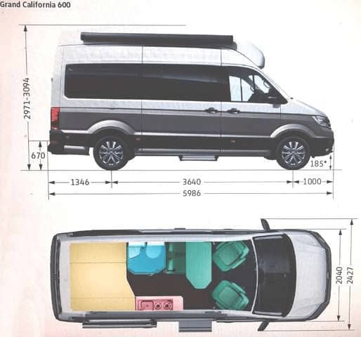 Grundriss Volkswagen Grand California 600