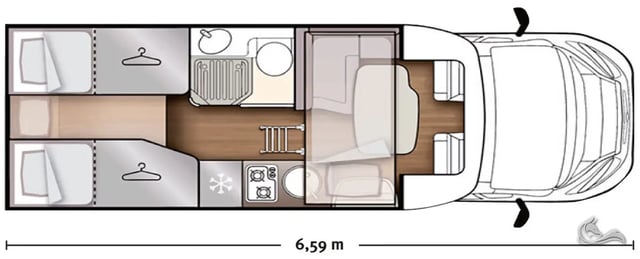 Teilintegriert (K2) Compact (Längsbett)
