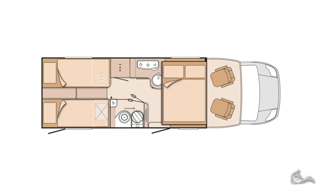 KNAUS SKY WAVE 700 MEG - 4,1t - Einzellbetten - bis zu 4 Personen