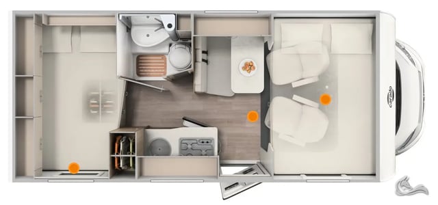 Alkoven Carado 132 für 4 Personen mit TV/SAT