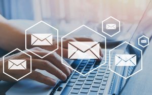 email marketing or newsletter concept, sending e-mails